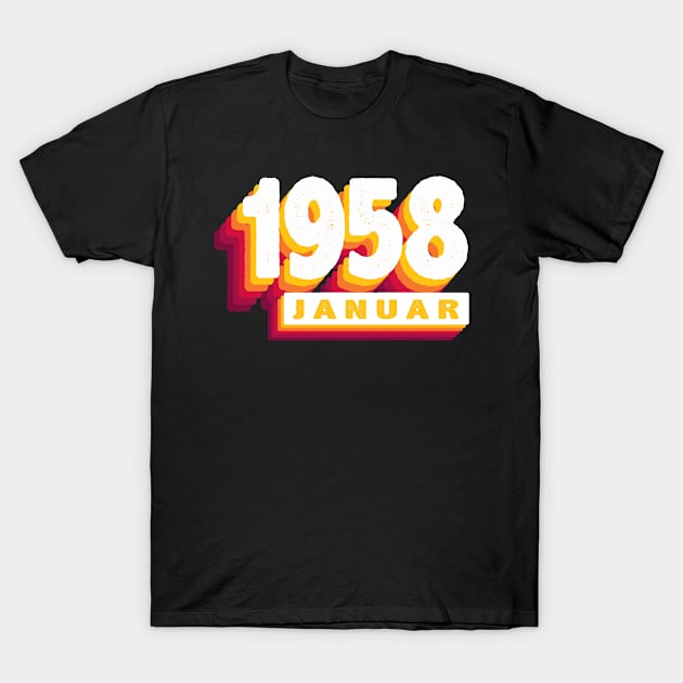 Januar 1958 0 66 Jahren Mann Frau Geburtstag T-Shirt by Shirtseller0703